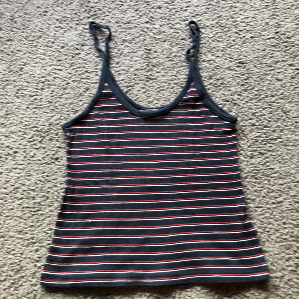 navy, red, & white striped brandy melville top